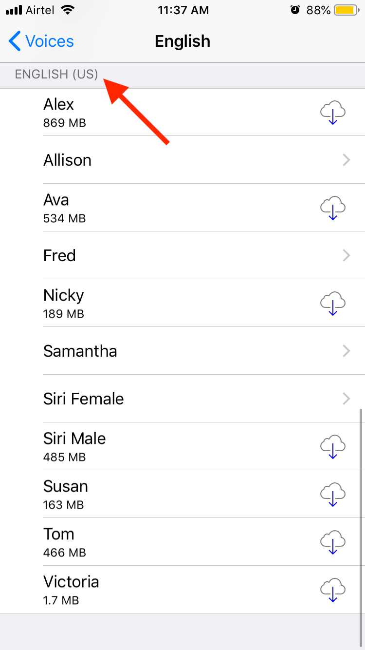 English US Language American Accent Voices on iOS 12 Including Male and Female Voices English US Language American Accent Voices on iOS 12 Including Male and Female Voices